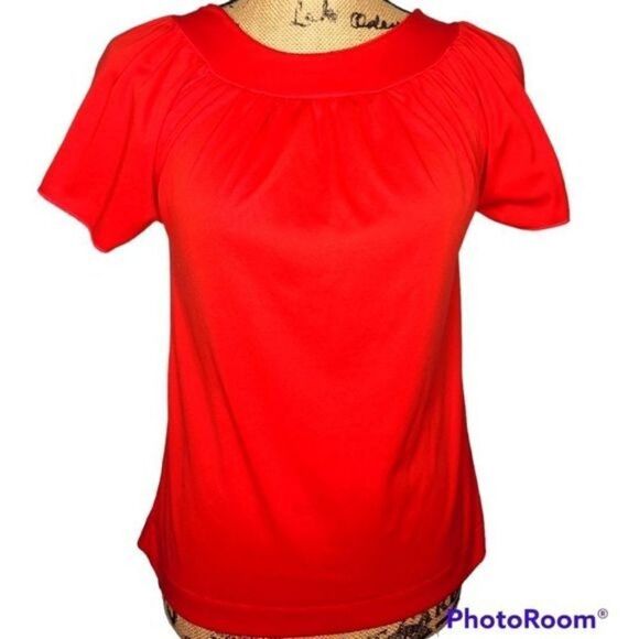 Vintage 70s Red Retro Layering Basic Shirt - Picture 1 of 13